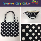 Medium Tote Bag with Zip - Black Spot