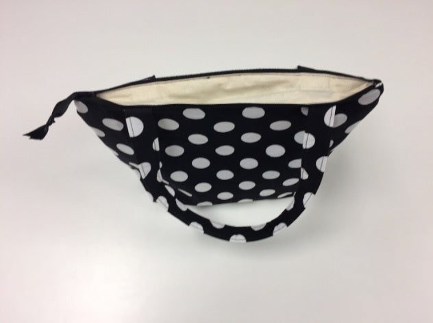 Medium Tote Bag with Zip - Black Spot