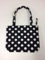 Medium Tote Bag with Zip - Black Spot