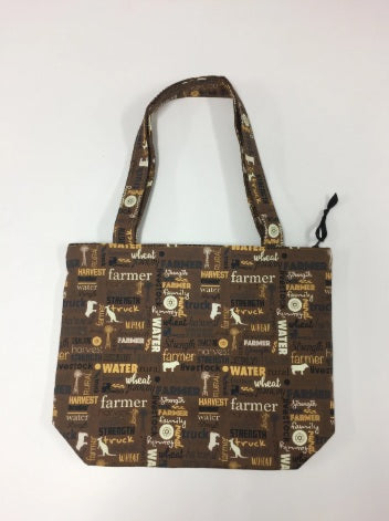 Medium Tote Bag with Zip - Farmers Fighting Spirit - Words