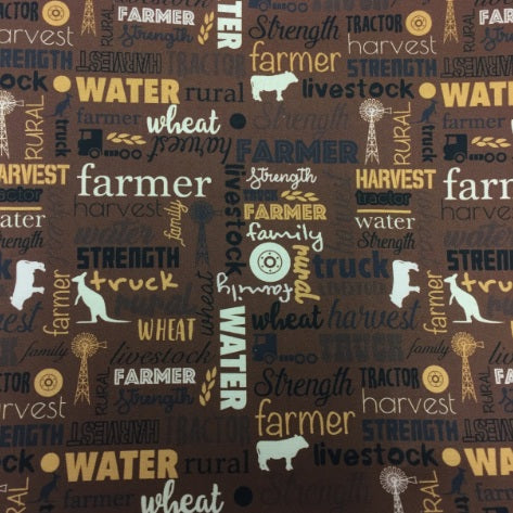 Medium Tote Bag with Zip - Farmers Fighting Spirit - Words