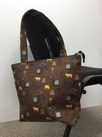 Medium Tote Bag with Zip - Farmers Fighting Spirit - Animals