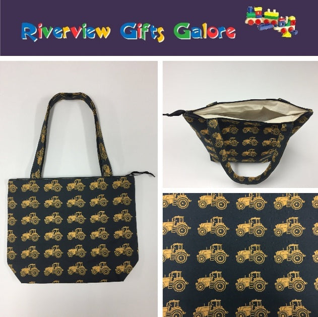 Medium Tote Bag with Zip - Farmers Fighting Spirit - Tractors