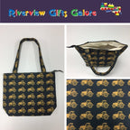 Medium Tote Bag with Zip - Farmers Fighting Spirit - Tractors