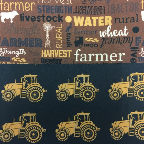 Medium Tote Bag with Zip - Farmers Fighting Spirit - Words and Tractors