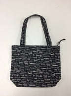 Medium Tote Bag with Zip - Farm Sweet Farm - Charcoal