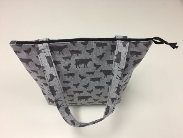 Medium Tote Bag with Zip - Farm Sweet Farm - Animals