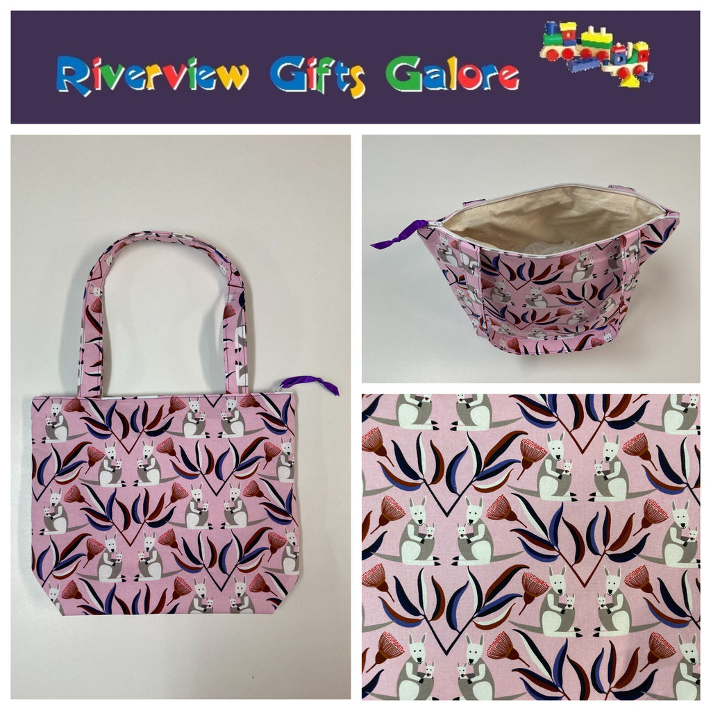 Medium Tote Bag with Zip - Kangaroo