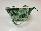 Medium Tote Bag with Zip - Leaves on Cream