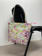 Medium Tote Bag with Zip - Rainbow Ferns