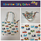 Medium Tote Bag with Zip - Caravans