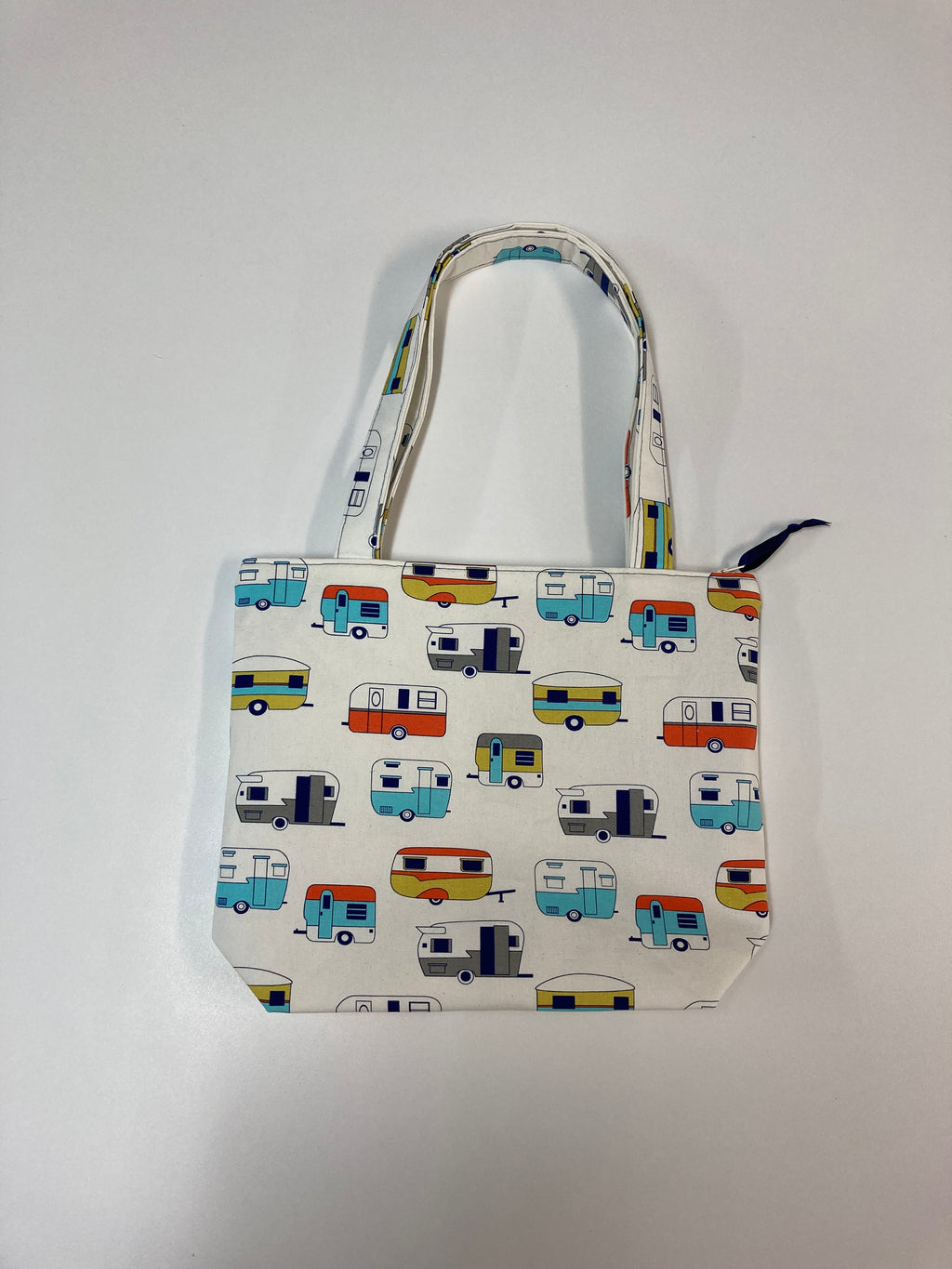 Medium Tote Bag with Zip - Caravans
