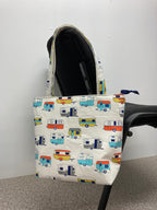 Medium Tote Bag with Zip - Caravans