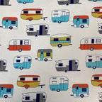 Medium Tote Bag with Zip - Caravans