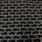 Medium Tote Bag with Zip - Black Cats on Dark Grey