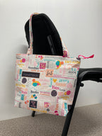 Medium Tote Bag with Zip - Words to Knit By