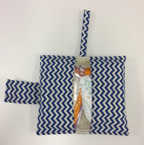 Nappy Wallet – Blue Chevron