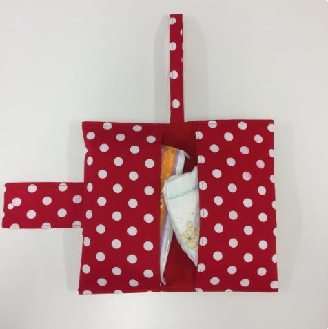 Nappy Wallet – Red with White Spots
