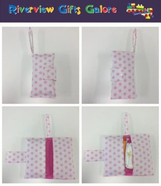 Nappy Wallet – White with Pink Spots