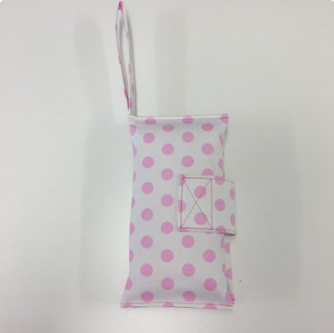 Nappy Wallet – White with Pink Spots