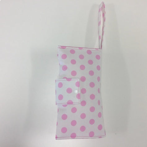 Nappy Wallet – White with Pink Spots