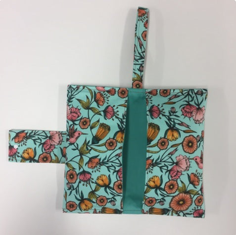 Nappy Wallet – Birds on Aqua