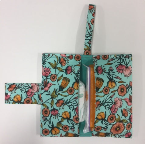 Nappy Wallet – Birds on Aqua