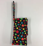 Nappy Wallet – Black with Colourful Dots