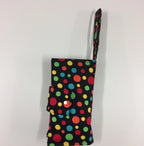 Nappy Wallet – Black with Colourful Dots