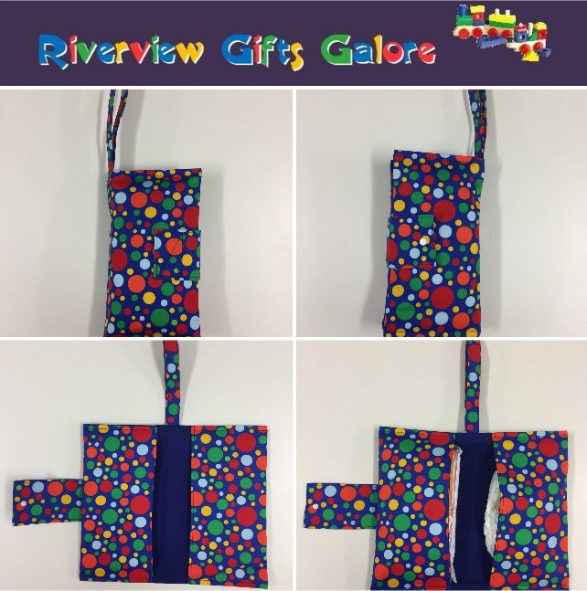 Nappy Wallet – Blue with Colourful Dots