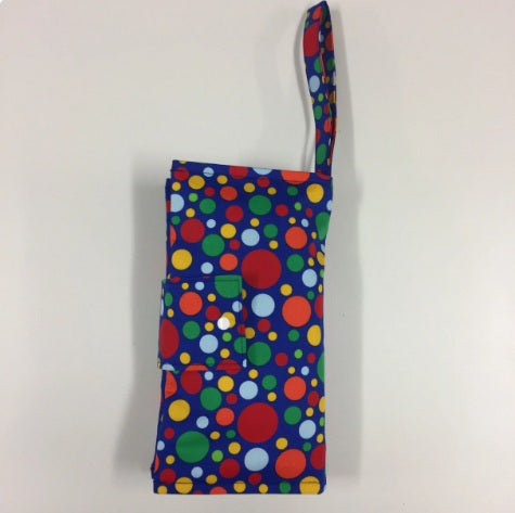 Nappy Wallet – Blue with Colourful Dots