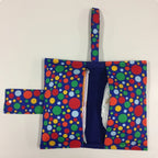 Nappy Wallet – Blue with Colourful Dots