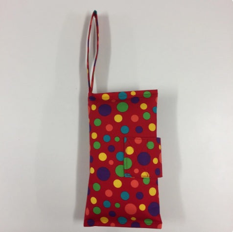 Nappy Wallet – Red with Colourful Dots