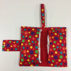 Nappy Wallet – Red with Colourful Dots