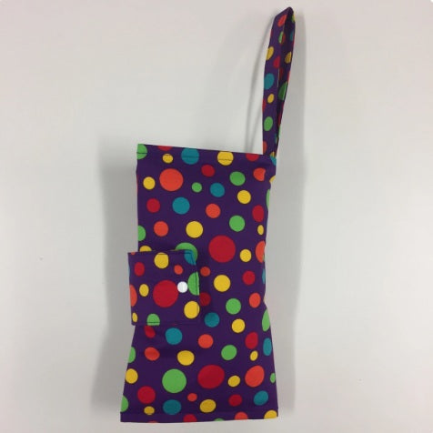 Nappy Wallet – Purple with Colourful Dots