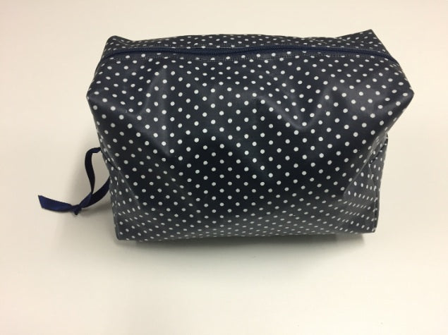 Wash Bag - Boxed - Navy Spot