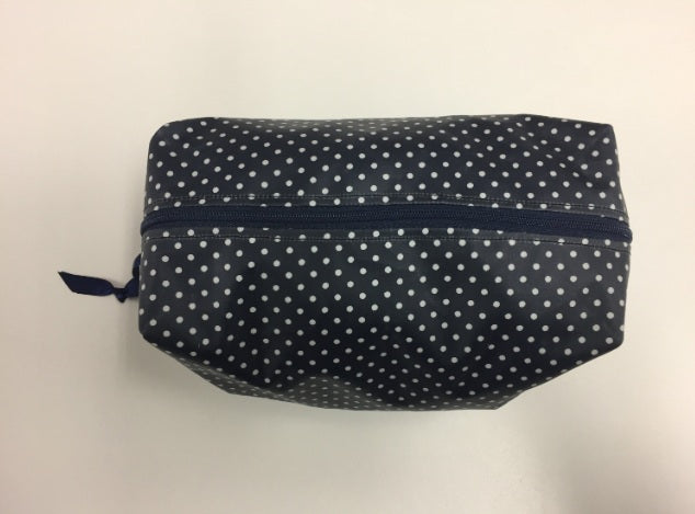 Wash Bag - Boxed - Navy Spot