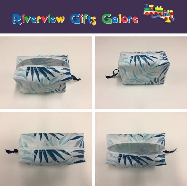 Wash Bag - Boxed - Blue Ferns
