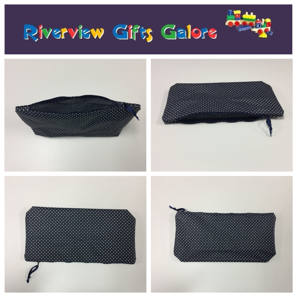 Wash Bag - Large - Navy Spot