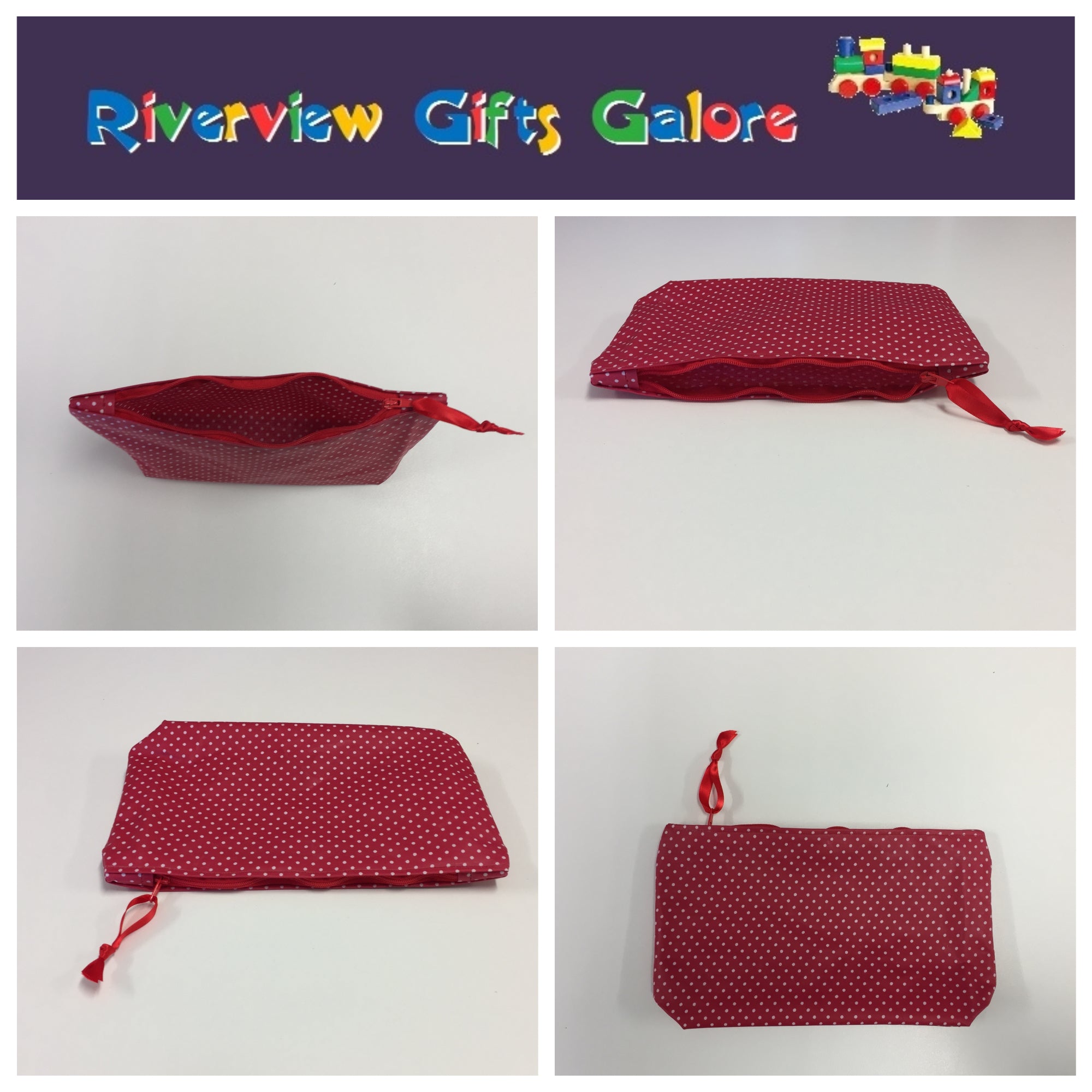Wash Bag - Medium - Red Spot