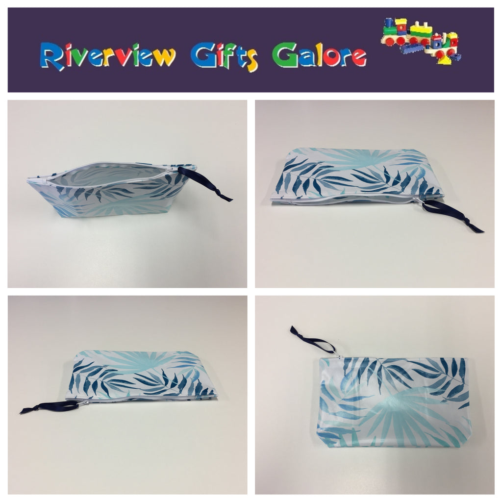 Wash Bag - Medium - Blue Ferns