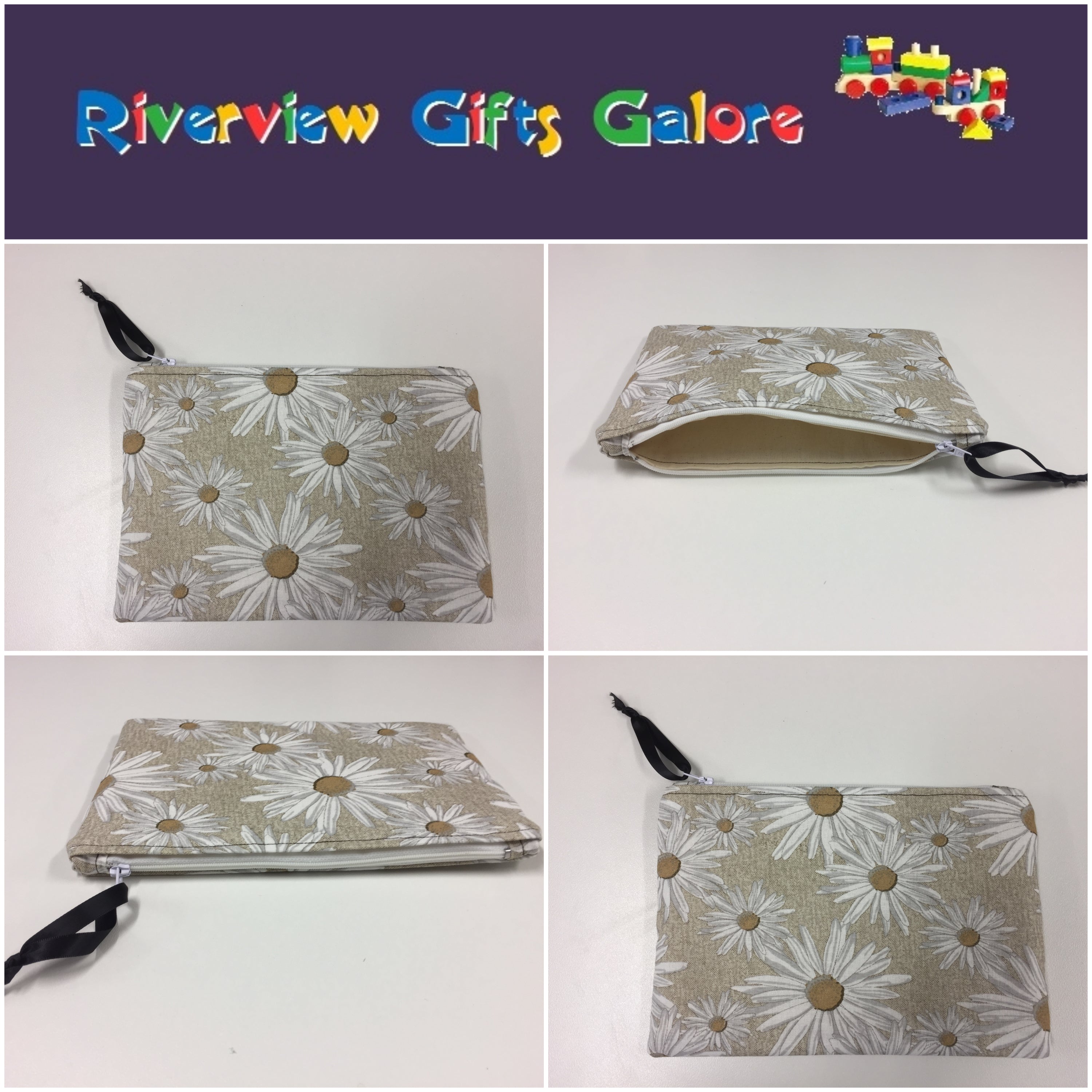 Zip Clutch - Daisy Taupe