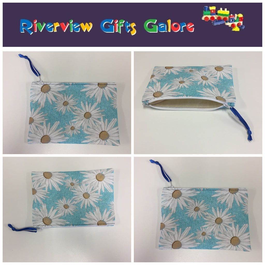 Zip Clutch - Daisy Blue