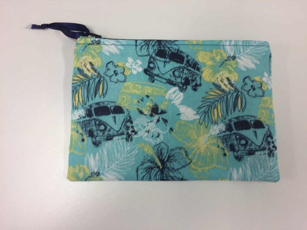 Zip Clutch - Hibiscus Combi Blue