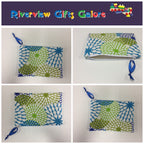Zip Clutch - Blue Green Pattern