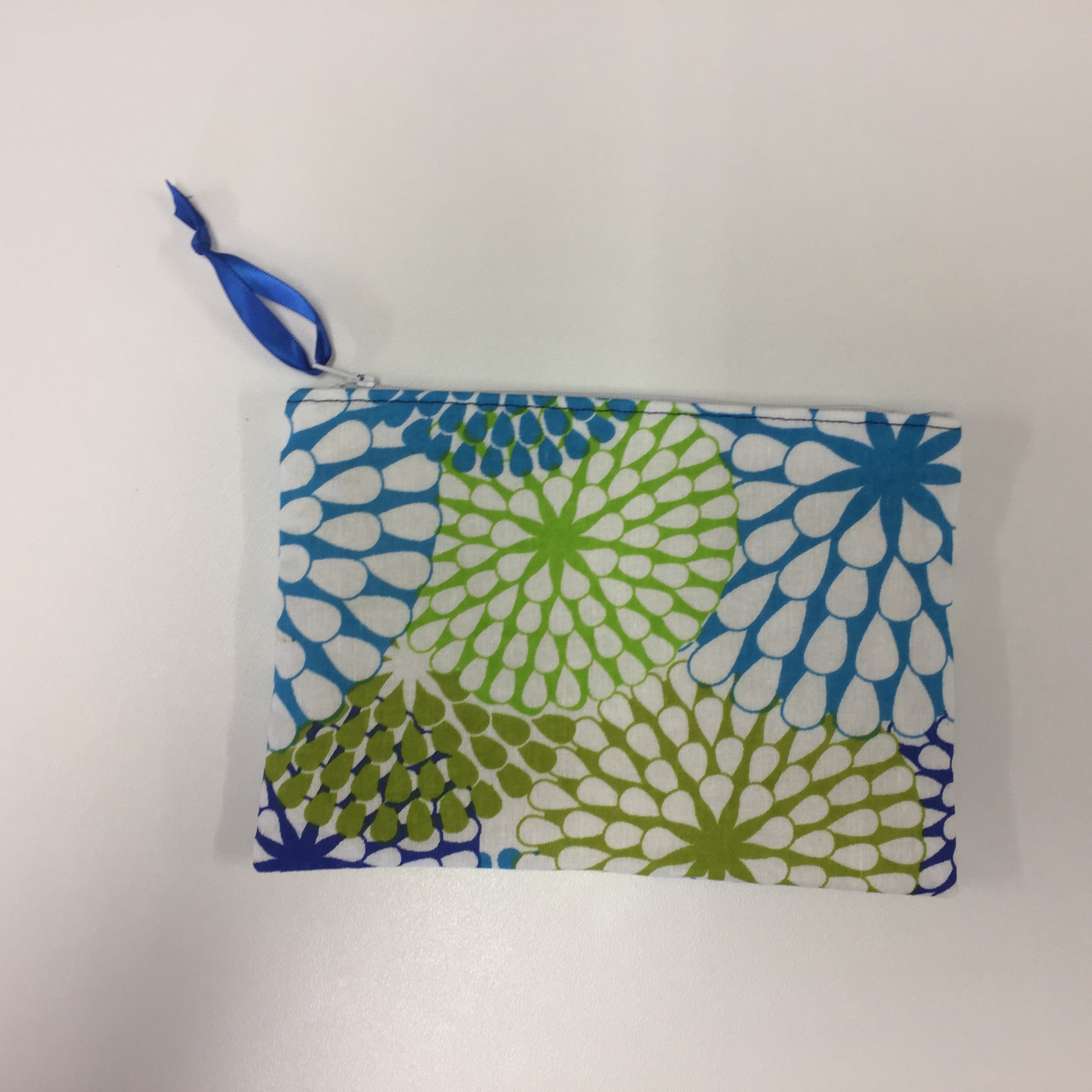 Zip Clutch - Blue Green Pattern