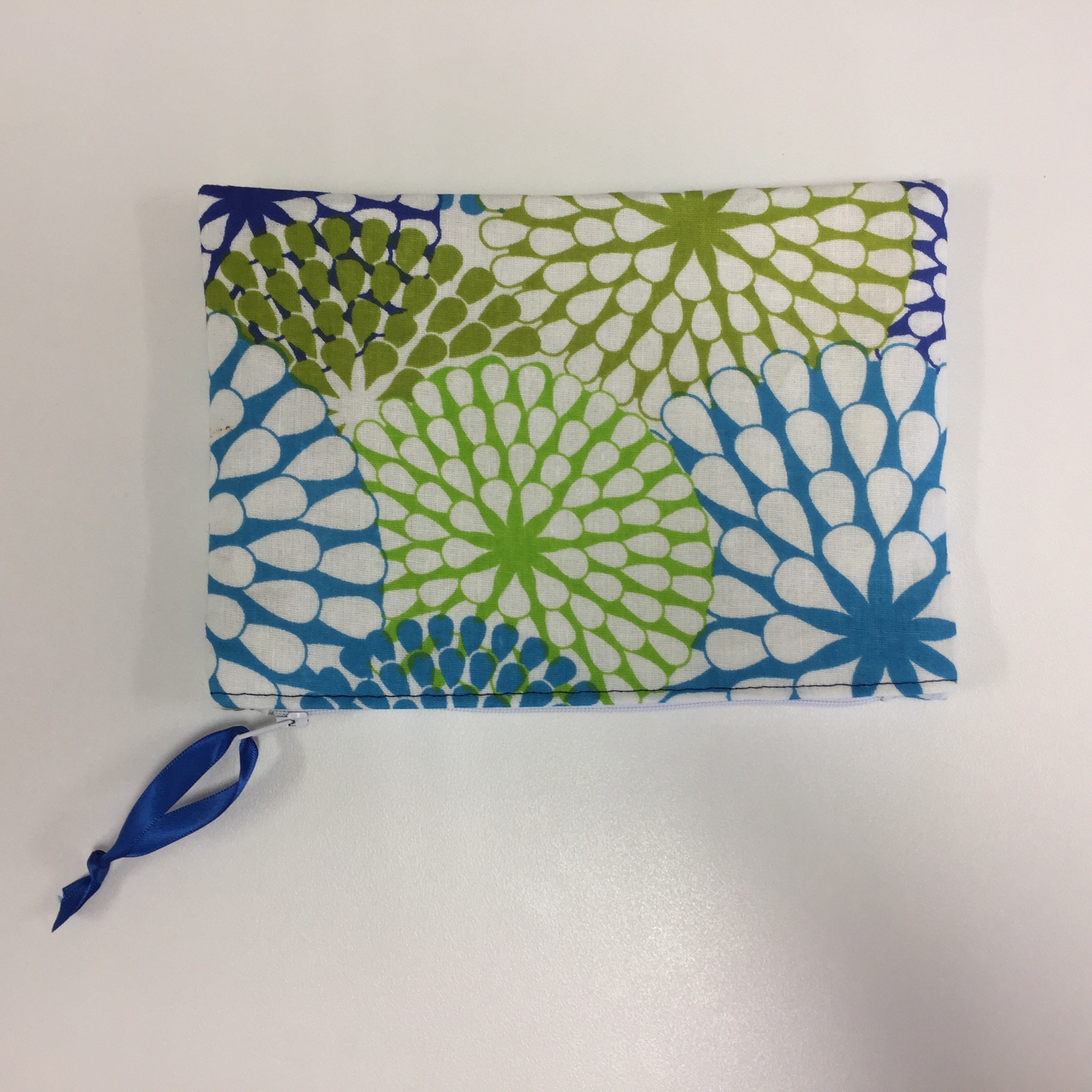 Zip Clutch - Blue Green Pattern