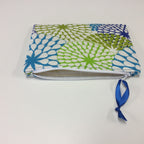 Zip Clutch - Blue Green Pattern