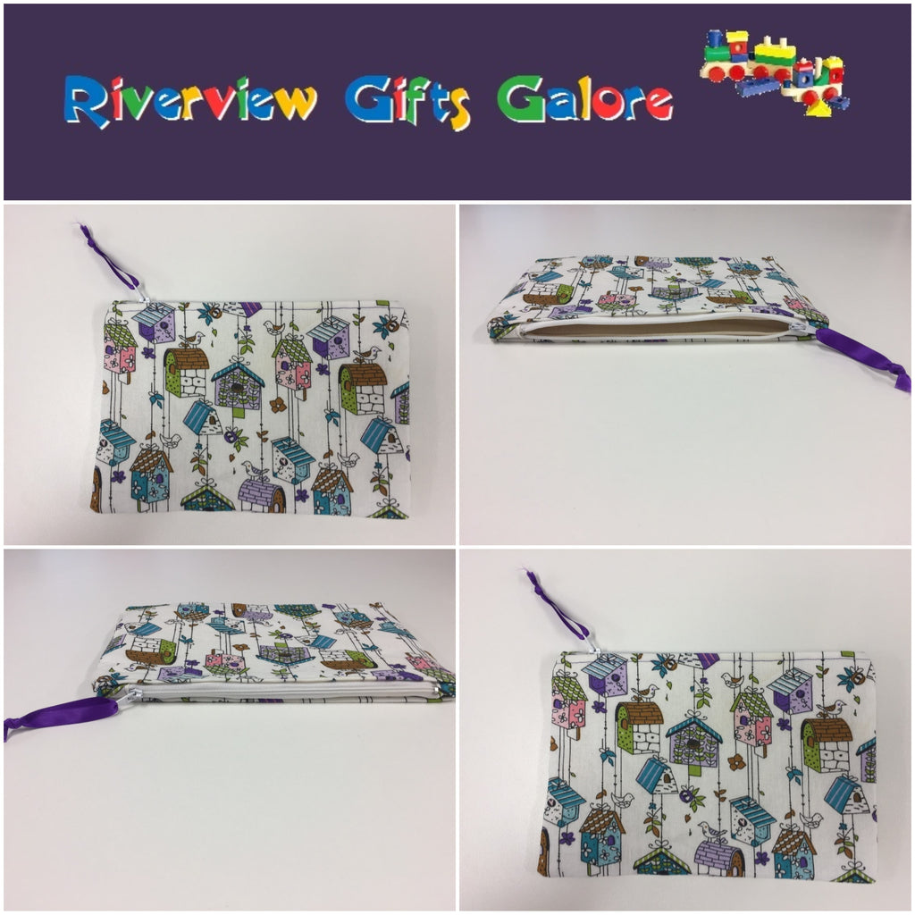 Zip Clutch - Bird Houses