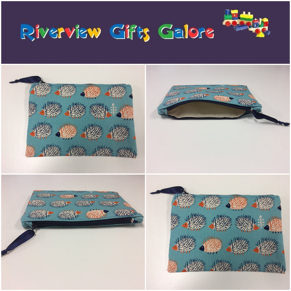 Zip Clutch - Echidnas Blue